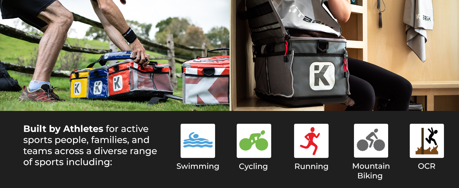 KitBrix Organised Sports Gear Kit Bag - Football Rugby OCR Triathlon Transition