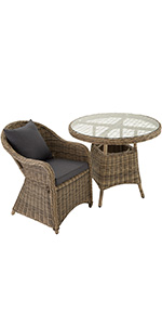 table6 800265 rattan chair with aluminium frame incl. Seat cushion and back cushion