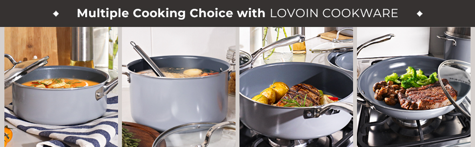 nonstick cookware set kitchen cooking set induction pan pot set