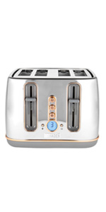 Haden Dorchester Chrome & Rose Gold Toaster