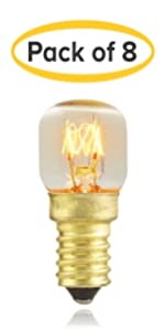 (24 Bulb)Salt Lamp Bulbs 15 Watt Dimmable E14 Socket Oven Replacement Incandescent Light