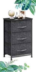 Fabric Dresser Storage Tower, Dresser Chest with Wood Top