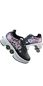 Floral Black Deformation Shoes