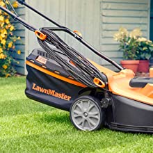 LawnMaster 1600W 37cm Electric Lawnmower Folding Grassbox Grass Collector