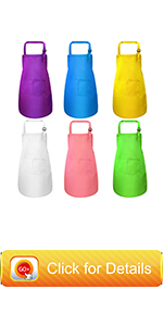 Kids Cooking Baking Painting Apron Kid white black blue pink Green apron Kids Apron with Pocket