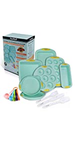 Macaron Green silicone bakeware set