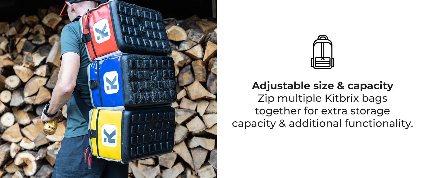 KitBrix Organised Sports Gear Kit Bag - Football Rugby OCR Triathlon Transition Bag