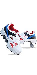 White Blue Deformation Shoes
