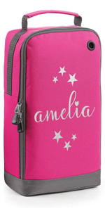 Personalised Girls Glitter Star Name Football Rugby School Gym Dancing PE Accessory Boot Bag