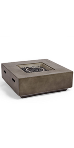 Dark Grey Square Gas Fire Pit