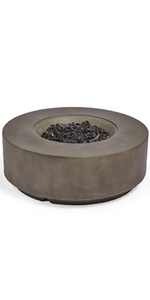 Dark Grey Round Gas Fire Pit
