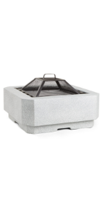 VonHaus Square Fire Pit Outdoor Heating Warmth