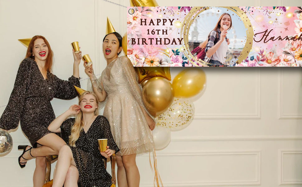 Happy birthday party banner background backdrop