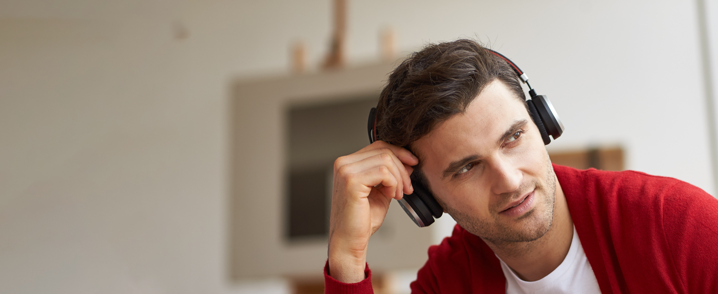 Jabra Evolve 65 UC Stereo Wireless Bluetooth Headset / Music Headphones Includes Link 360