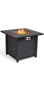 Rattan Style Gas Fire Pit Table