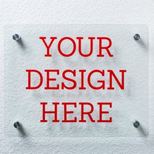 Clear Glass mounted with vinyl graphic