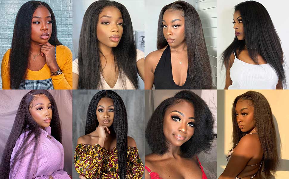 kinky straight wigs human hair