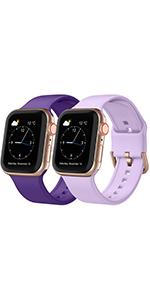 apple watch strap silicone 2 packs