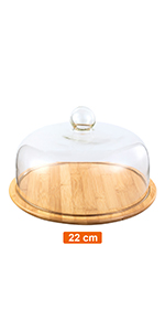 Wooden Cake Stand with Dome