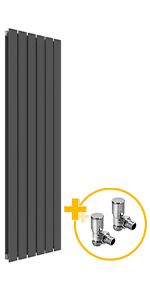 Anthracite Vertical Flat Panel 1600x450mm