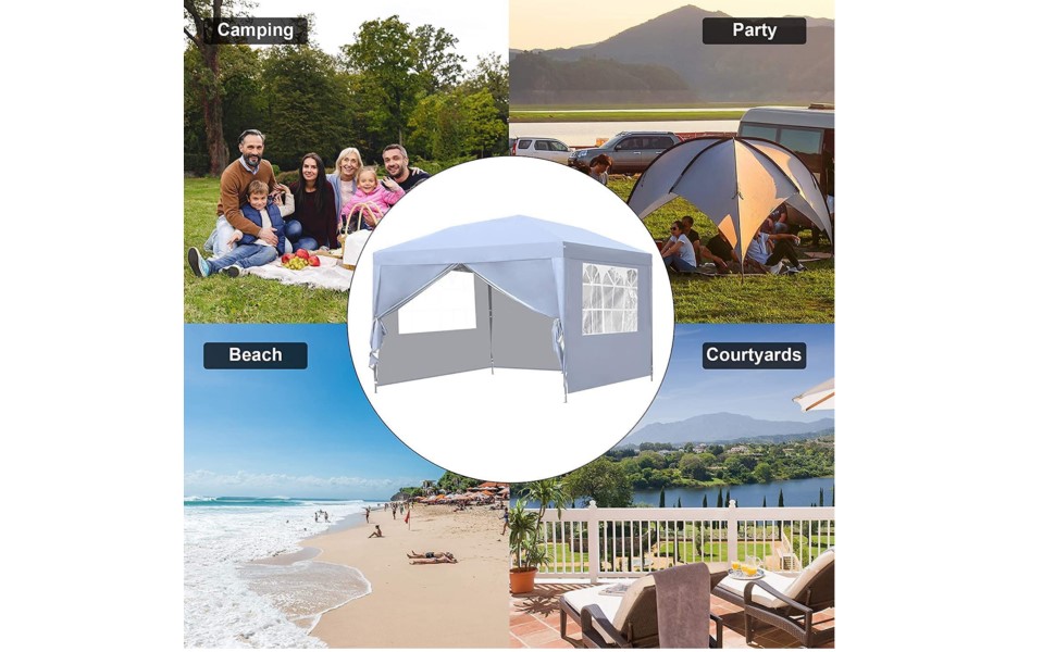 heated garden marquee waterproof duty heavy side pergola panels wooden fine fully white