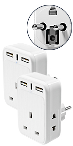UK to EU Euro Europe Travel Adapter