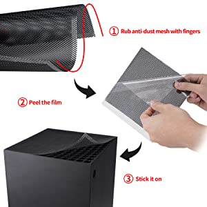 Dust Cover Dustproof Mesh Set for Xbox Series X Console, Dust Filter Protector for Xbox Series X