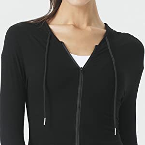 SEAUR Women Running Jacket Zip Up Sport Hoodie with Side Pockets Long Sleeves Sport Jacket for Yoga