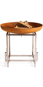 Corten Steel & Chrome Fire Pit
