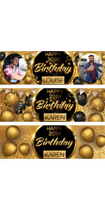 happy birthday party banner background backdrop