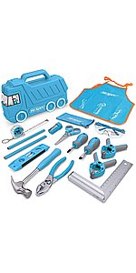 17 Piece Kid's Tool Kit Set with Truck Tool Box