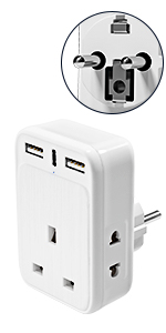 UK to EU Euro Europe Travel Adapter