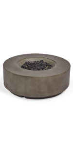 Dark Grey Round Gas Fire Pit