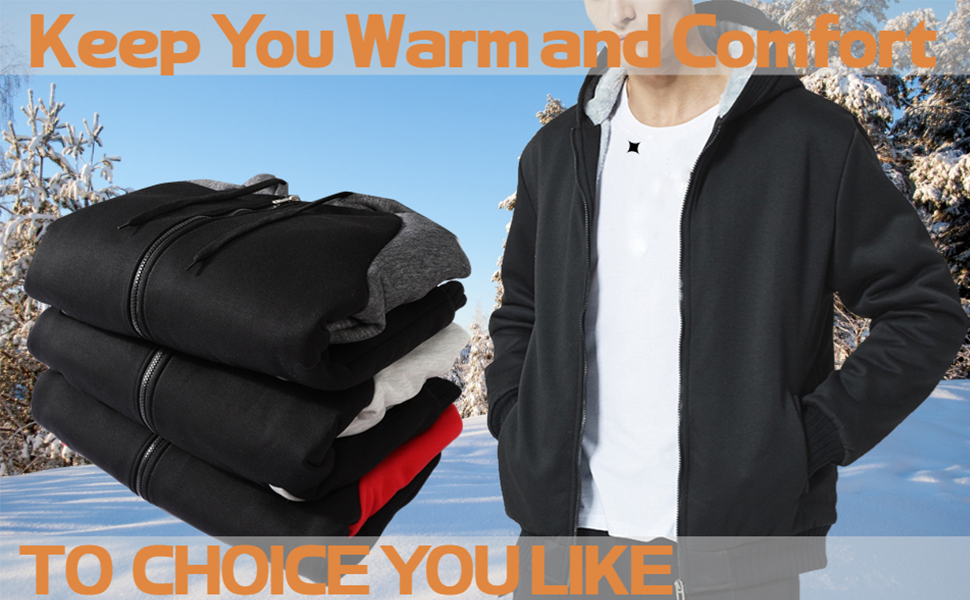 Thermal Fleece Jackets Winter Hoodies Sweatshirt Heavyweight Warm Thick Track Coats Outerwear