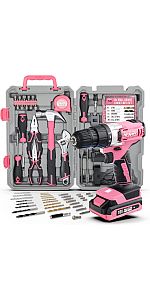 pink tool set