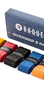 Raquex patterned overgrip 5 pack in a range of colours