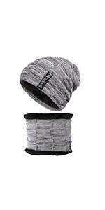 Winter Warm Knit Beanie Hat Neck Warmer Scarf Set