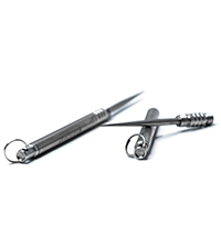 Titanium Toothpick, 8g, 11cm/4.3in, ⌀6mm with Keyring Pocket Holder - Portable, Reusable