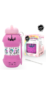 Unicorn water bottle for girls