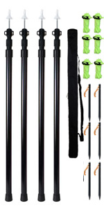 tarp poles set of 4 telescoping