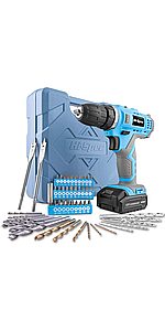 50 Piece 12V Blue Drill Driver and Multi Bit Set