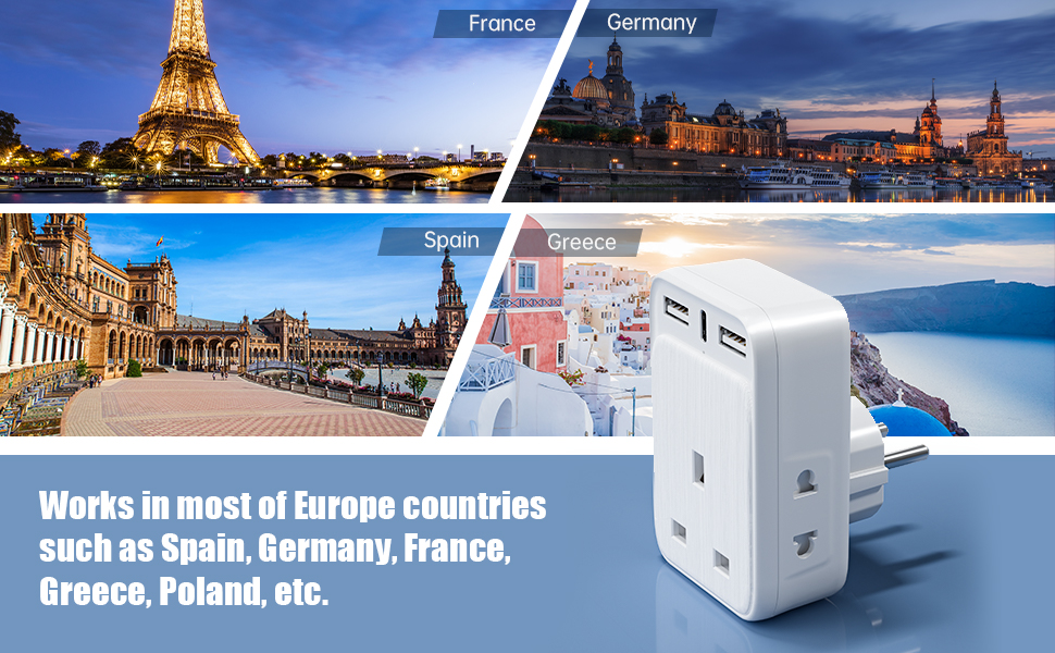 European to UK Plug Adaptor 