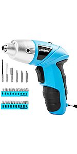 27 Piece Blue Electric Power Screwdriver and Bit Set