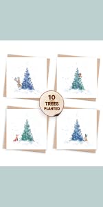 Recycled Christmas Cards with Animals on & 10 Trees Planted