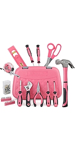 Apollo 67pc Pink Home DIY Tool Kit Set
