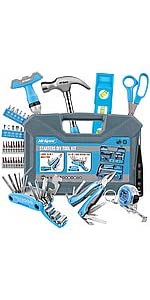 48 Piece Starters DIY Tool Kit Set with Bike and Camping Multi Tools
