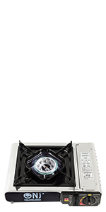 NJ-500 Portable Camping Gas Stove - Single Burner Butane Gas Cooker 2.2kW Stainless Steel Carry Case