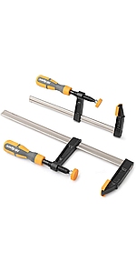 Hi-Spec 2pc Steel Bar F Clamps Set