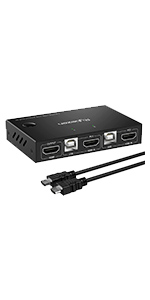 HDMI KVM Switch USB 2 Port 4K, KVM Switch 2 PC 1 Monitor