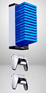 14 Game wall mounted game organizer with 2 controller holders